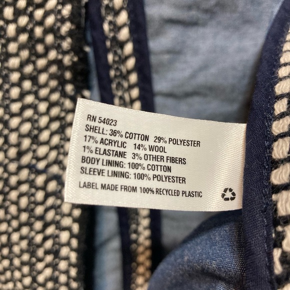 Gap Collarless Frayed Raw Edge Tweed Full Zip Blazer Jacket size 8 EUC! - Picture 13 of 16